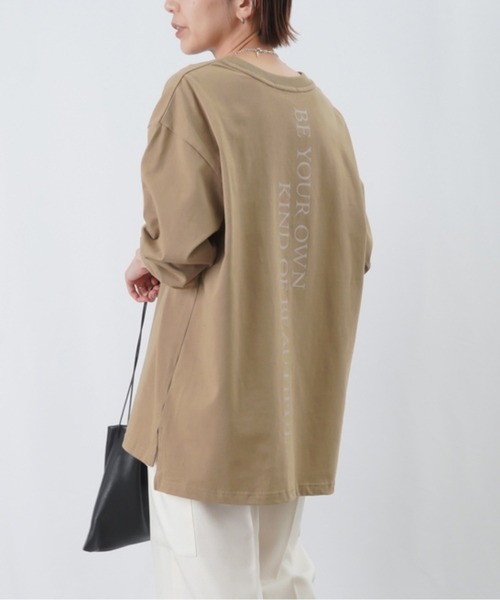 LUCA/LADY LUCK LUCA(ルカ/レディラックルカ)の「LC/LLL バックプリントロングスリーブTシャツ / バックロゴロンTee(Tシャツ/カットソー・レディース・キャメル/オフホワイト/ブラック/ピンク・FREE)」の3枚目の写真