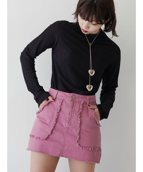 jouetie(ジュエティ)の「ミリタリーフリンジスカパン(スカート・レディース・ベージュ/カーキ/ブラック/ピンク・SMALL/MEDIUM)」の5枚目の写真