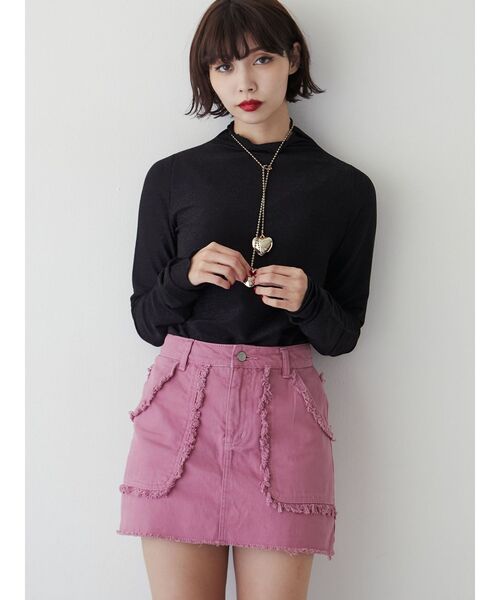 jouetie(ジュエティ)の「ミリタリーフリンジスカパン(スカート・レディース・ベージュ/カーキ/ブラック/ピンク・SMALL/MEDIUM)」の6枚目の写真