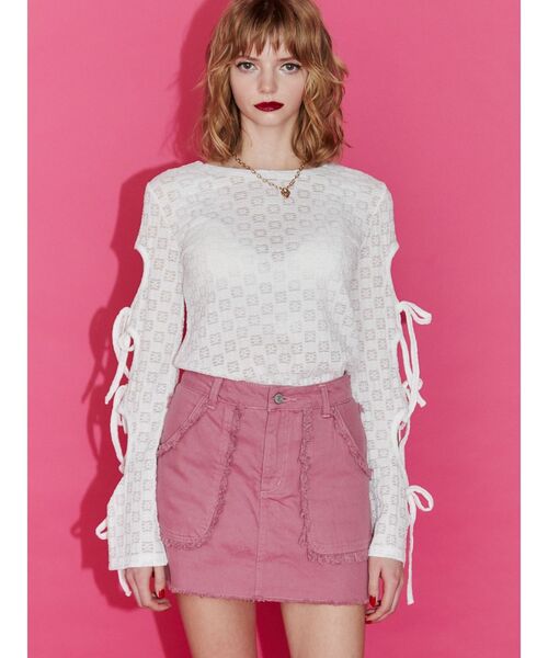 jouetie(ジュエティ)の「ミリタリーフリンジスカパン(スカート・レディース・ベージュ/カーキ/ブラック/ピンク・SMALL/MEDIUM)」の8枚目の写真