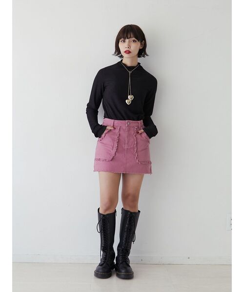 jouetie(ジュエティ)の「ミリタリーフリンジスカパン(スカート・レディース・ベージュ/カーキ/ブラック/ピンク・SMALL/MEDIUM)」の12枚目の写真