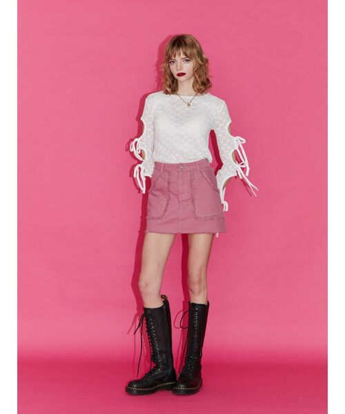 jouetie(ジュエティ)の「ミリタリーフリンジスカパン(スカート・レディース・ベージュ/カーキ/ブラック/ピンク・SMALL/MEDIUM)」の13枚目の写真