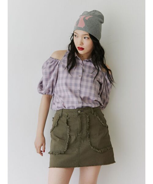 jouetie(ジュエティ)の「ミリタリーフリンジスカパン(スカート・レディース・ベージュ/カーキ/ブラック/ピンク・SMALL/MEDIUM)」の15枚目の写真