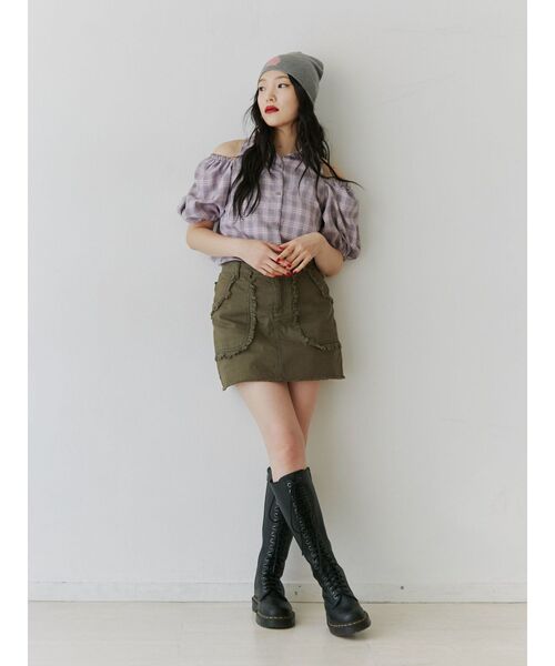jouetie(ジュエティ)の「ミリタリーフリンジスカパン(スカート・レディース・ベージュ/カーキ/ブラック/ピンク・SMALL/MEDIUM)」の17枚目の写真