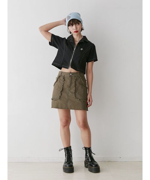 jouetie(ジュエティ)の「ミリタリーフリンジスカパン(スカート・レディース・ベージュ/カーキ/ブラック/ピンク・SMALL/MEDIUM)」の19枚目の写真