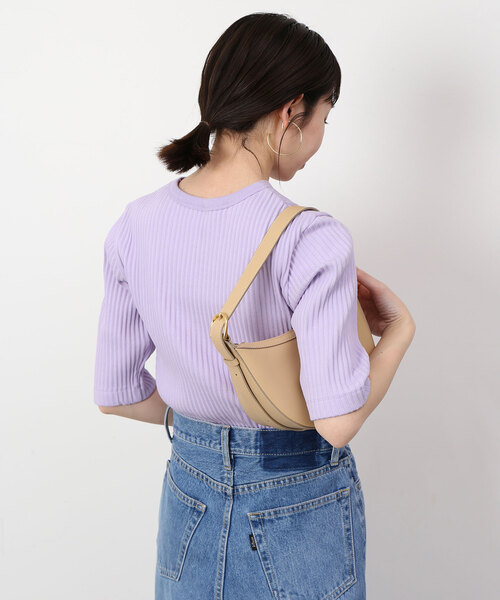 SLOBE IENA(スローブイエナ)の「トタンテレコ五分袖プルオーバー(Tシャツ/カットソー・レディース・ネイビー/ベージュ/ラベンダー・FREE)」の22枚目の写真