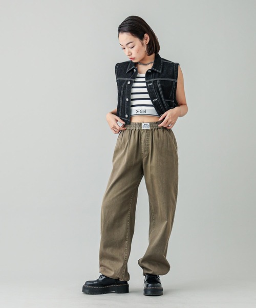 X-girl（エックスガール）の「SLEEVELESS CROPPED JACKET