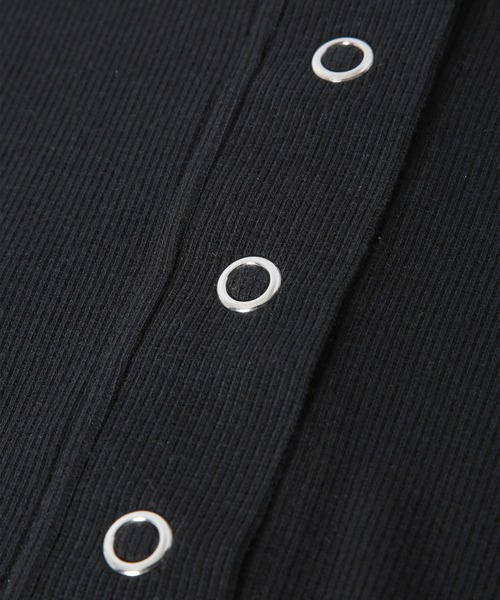 ROPE' PICNIC（ロペピクニック）の「刺繍リブカットカーディガン（カーディガン/ボレロ・レディース・グレー/ホワイト系その他/ブラック/キナリ・38）」の8枚目の写真