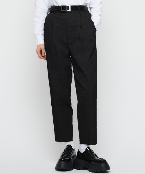 Narcissus（ナルシス）の「ジャガードテーパードパンツ（その他パンツ・レディース・ブラック/ベージュ・FREE）」の2枚目の写真