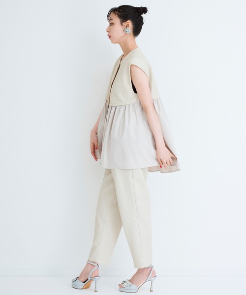 Narcissus（ナルシス）の「ジャガードテーパードパンツ（その他パンツ・レディース・ブラック/ベージュ・FREE）」の7枚目の写真