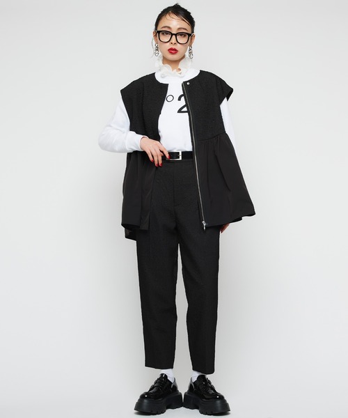 Narcissus（ナルシス）の「ジャガードテーパードパンツ（その他パンツ・レディース・ブラック/ベージュ・FREE）」の3枚目の写真