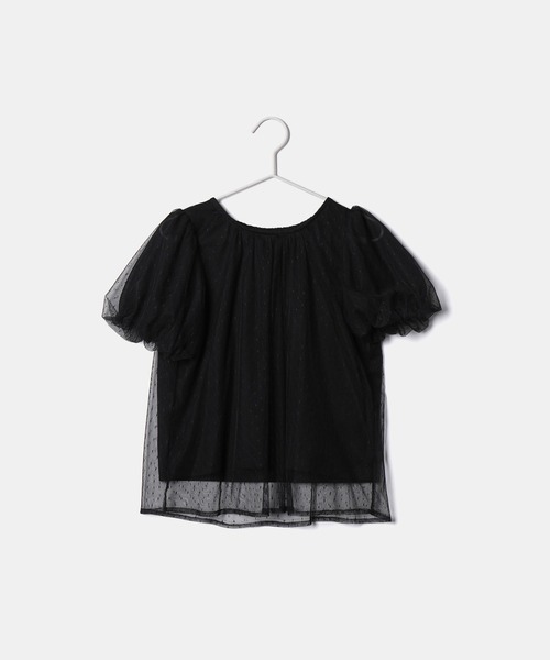 ROPE' PICNIC(ロペピクニック)の「【KIDS】チュールカットトップス(Tシャツ/カットソー・キッズ・ブラック/オフホワイト・110/120/130/140/150)」の16枚目の写真