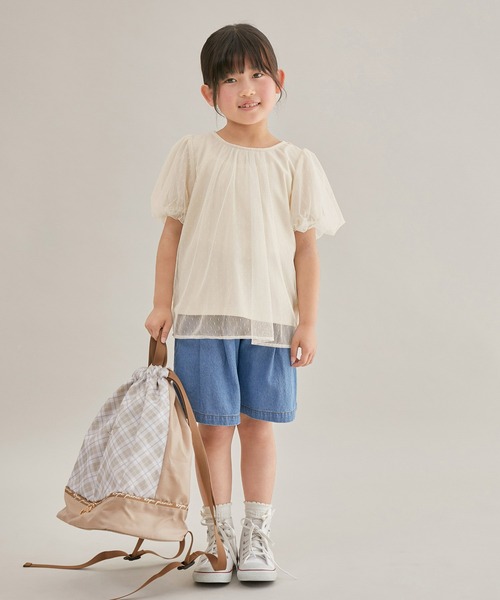 ROPE' PICNIC(ロペピクニック)の「【KIDS】チュールカットトップス(Tシャツ/カットソー・キッズ・ブラック/オフホワイト・110/120/130/140/150)」の10枚目の写真