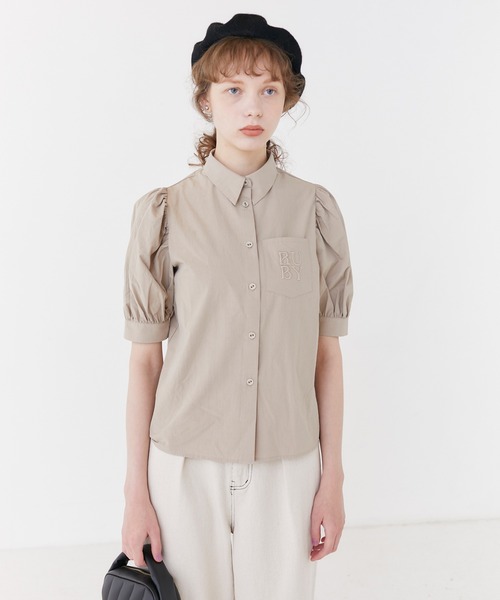 RUBY AND YOU(ルビーアンドユー)の「エンブロイダリーポケットシャツ(シャツ/ブラウス・レディース・オフホワイト/ベージュ系その他・FREE)」の6枚目の写真