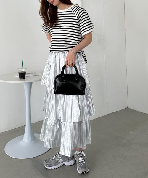 un+frame（アンフレーム）の「バックホールボーダー半袖トップス（Tシャツ/カットソー・レディース・ホワイト/ネイビー・FREE）」の19枚目の写真