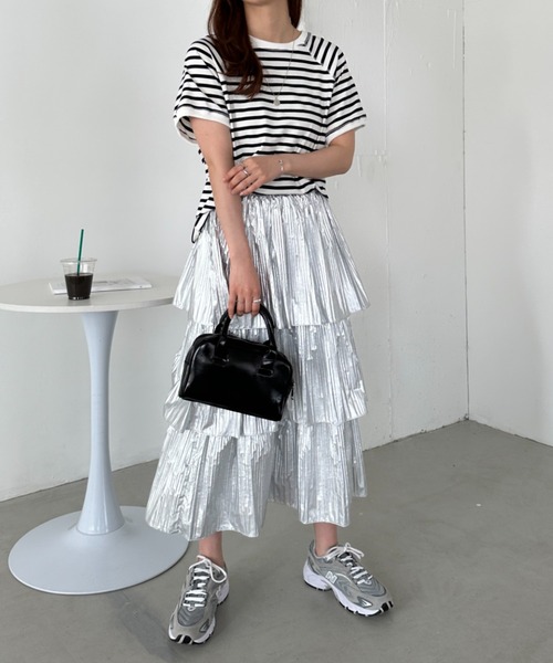 un+frame（アンフレーム）の「バックホールボーダー半袖トップス（Tシャツ/カットソー・レディース・ホワイト/ネイビー・FREE）」の20枚目の写真