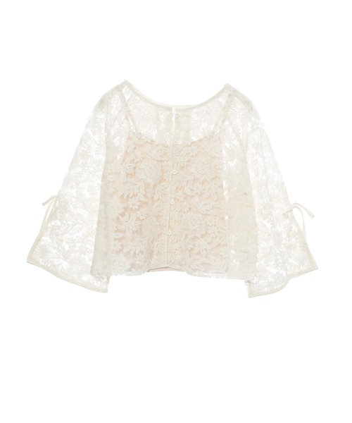 fifth（フィフス）の「フラワーレースキャミ付ブラウス（シャツ/ブラウス・レディース・ブラック/ベージュ・M）」の12枚目の写真