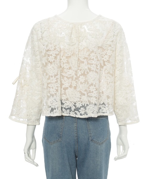 fifth（フィフス）の「フラワーレースキャミ付ブラウス（シャツ/ブラウス・レディース・ブラック/ベージュ・M）」の15枚目の写真