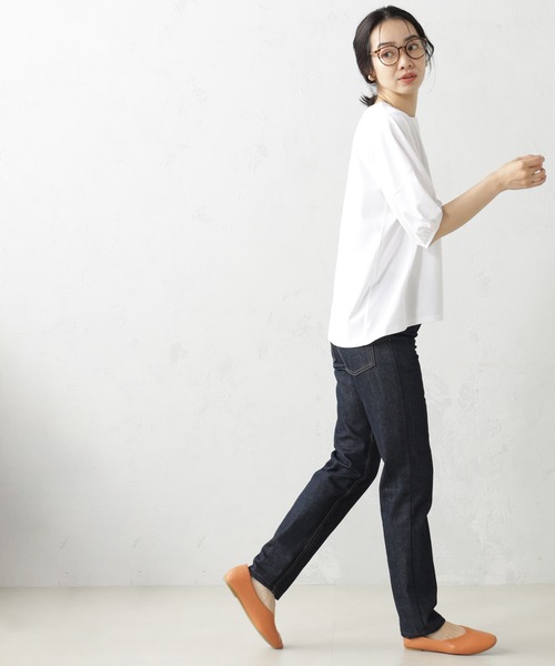 FOUND GOOD（ファウンドグッド）の「ふんわりスリーブ華奢見えTシャツ（Tシャツ/カットソー・レディース・ネイビー/ブラック/ホワイト系5/グレー系/ブルー系2/レッド系8・M/L/S）」の10枚目の写真