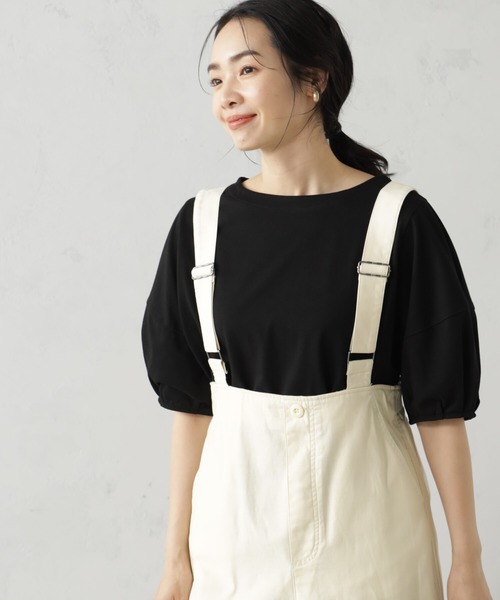 FOUND GOOD（ファウンドグッド）の「ふんわりスリーブ華奢見えTシャツ（Tシャツ/カットソー・レディース・ネイビー/ブラック/ホワイト系5/グレー系/ブルー系2/レッド系8・M/L/S）」の11枚目の写真