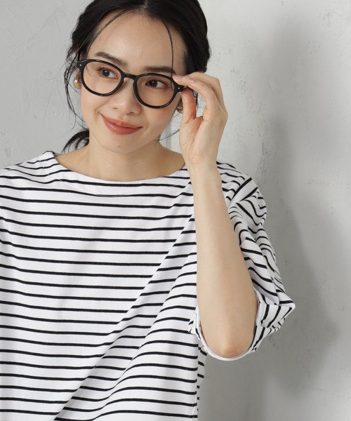 FOUND GOOD（ファウンドグッド）の「ふんわりスリーブ華奢見えTシャツ（Tシャツ/カットソー・レディース・ネイビー/ブラック/ホワイト系5/グレー系/ブルー系2/レッド系8・M/L/S）」の16枚目の写真