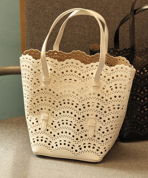 スカラップレースパンチングトートバッグ（トートバッグ）｜ZAKKA-BOX