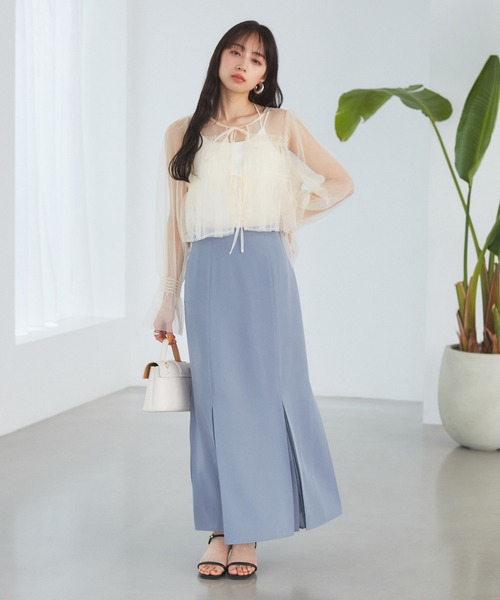 VIS（ビス）の「プリーツ切替マーメイドスカート（スカート・レディース・ベージュ/ブルー/ブラック・M/S）」の15枚目の写真