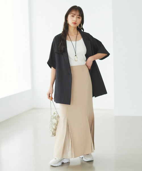 VIS（ビス）の「プリーツ切替マーメイドスカート（スカート・レディース・ベージュ/ブルー/ブラック・M/S）」の18枚目の写真