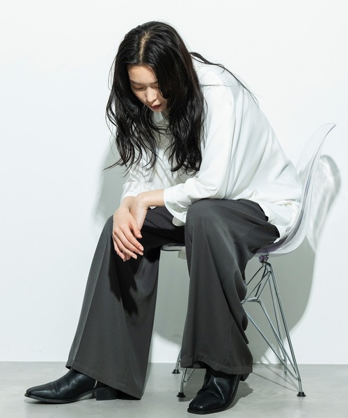 JUNRED(ジュンレッド)の「【 CICA加工・セットアップ対応 】ライトドレス4タックスーパーワイドパンツ(スラックス・メンズ・ブラック/チャコールグレー・L/M/S)」の17枚目の写真