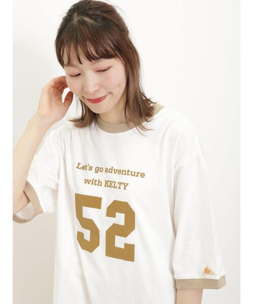 Samansa Mos2（サマンサ モスモス）の「【KELTY×Samansa Mos2】5分袖リンガーTシャツ（Tシャツ/カットソー・レディース・ベージュ/ブラック/グリーン・F）」の2枚目の写真