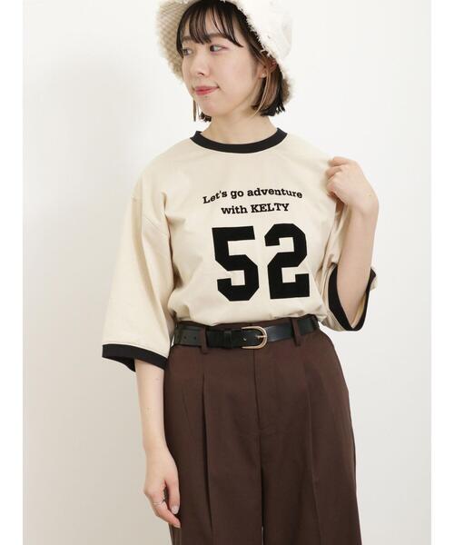 Samansa Mos2（サマンサ モスモス）の「【KELTY×Samansa Mos2】5分袖リンガーTシャツ（Tシャツ/カットソー・レディース・ベージュ/ブラック/グリーン・F）」の6枚目の写真