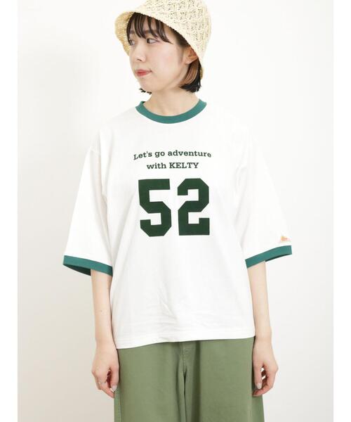 Samansa Mos2（サマンサ モスモス）の「【KELTY×Samansa Mos2】5分袖リンガーTシャツ（Tシャツ/カットソー・レディース・ベージュ/ブラック/グリーン・F）」の11枚目の写真