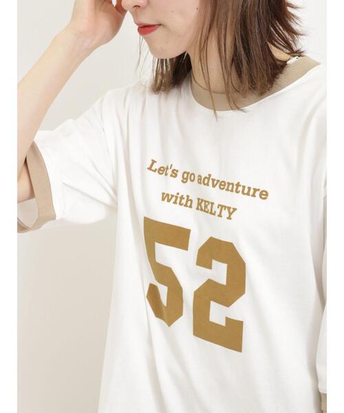 Samansa Mos2（サマンサ モスモス）の「【KELTY×Samansa Mos2】5分袖リンガーTシャツ（Tシャツ/カットソー・レディース・ベージュ/ブラック/グリーン・F）」の14枚目の写真