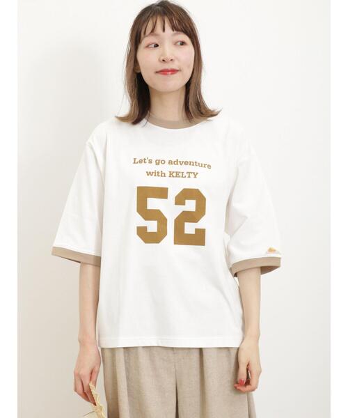 Samansa Mos2（サマンサ モスモス）の「【KELTY×Samansa Mos2】5分袖リンガーTシャツ（Tシャツ/カットソー・レディース・ベージュ/ブラック/グリーン・F）」の16枚目の写真