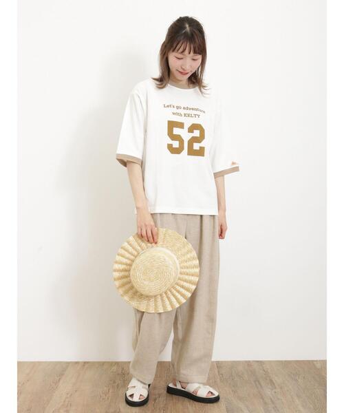 Samansa Mos2（サマンサ モスモス）の「【KELTY×Samansa Mos2】5分袖リンガーTシャツ（Tシャツ/カットソー・レディース・ベージュ/ブラック/グリーン・F）」の17枚目の写真