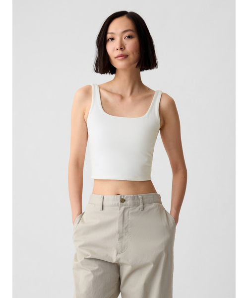 GAP(ギャップ)の「コンパクト ジャージー ブラキャミ(タンクトップ・レディース・カーキ/グレー/ブラック/ホワイト・L/XL/S/XS/M/XXS)」の2枚目の写真