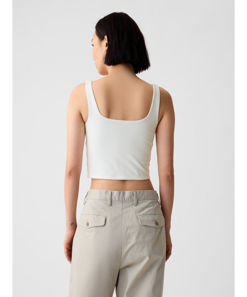 GAP(ギャップ)の「コンパクト ジャージー ブラキャミ(タンクトップ・レディース・カーキ/グレー/ブラック/ホワイト・L/XL/S/XS/M/XXS)」の8枚目の写真