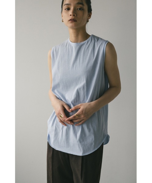 STYLEMIXER(スタイルミキサー)の「シアーバックシームタンク(タンクトップ・レディース・サックスブルー/ブラック/チャコールグレー/ホワイト・FREE)」の8枚目の写真