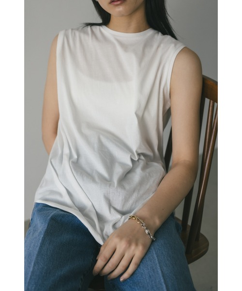 STYLEMIXER(スタイルミキサー)の「シアーバックシームタンク(タンクトップ・レディース・サックスブルー/ブラック/チャコールグレー/ホワイト・FREE)」の13枚目の写真