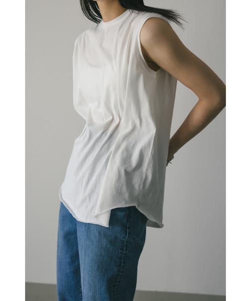 STYLEMIXER(スタイルミキサー)の「シアーバックシームタンク(タンクトップ・レディース・サックスブルー/ブラック/チャコールグレー/ホワイト・FREE)」の15枚目の写真