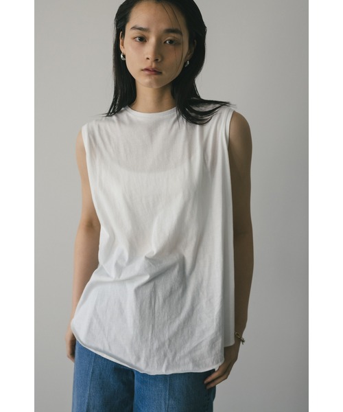 STYLEMIXER(スタイルミキサー)の「シアーバックシームタンク(タンクトップ・レディース・サックスブルー/ブラック/チャコールグレー/ホワイト・FREE)」の16枚目の写真