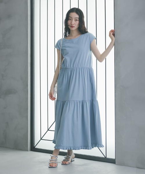 somari imagination(ソマリ イマジネーション)の「【汗じみ防止】バックデザインワンピース(ワンピース・レディース・ライトブルー/ブラック/ライトカーキ・1/2)」の21枚目の写真