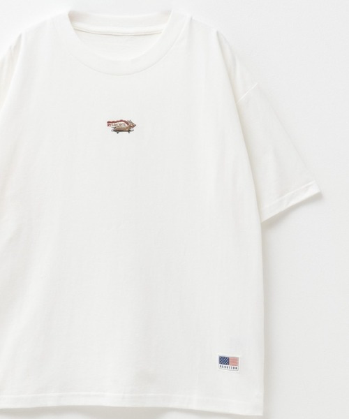 NAVY(ネイビー)の「【綿100%】NAVY USコットン 半袖Tシャツ ワンポイント刺繍Tシャツ(Tシャツ/カットソー・キッズ・ホワイト/チャコールグレー/ベージュ/ライトブルー/ピンク/モカ/ラベンダー/ミント/イエロー系その他/グレー系その他2/ベージュ系その他2/ベージュ系その他/グリーン系その他/ブルー系その他/グレー系その他/ホワイト系その他・110/120/130/140/150/160)」の2枚目の写真