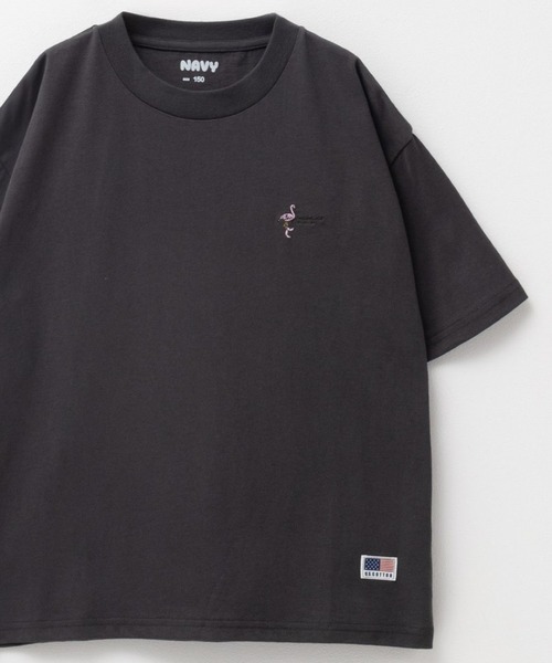 NAVY(ネイビー)の「【綿100%】NAVY USコットン 半袖Tシャツ ワンポイント刺繍Tシャツ(Tシャツ/カットソー・キッズ・ホワイト/チャコールグレー/ベージュ/ライトブルー/ピンク/モカ/ラベンダー/ミント/イエロー系その他/グレー系その他2/ベージュ系その他2/ベージュ系その他/グリーン系その他/ブルー系その他/グレー系その他/ホワイト系その他・110/120/130/140/150/160)」の6枚目の写真