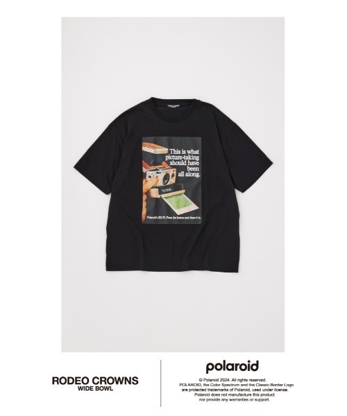 RODEO CROWNS WIDE BOWL(ロデオクラウンズワイドボウル)の「Polaroid フォトTシャツ(Tシャツ/カットソー・メンズ・ホワイト/ブラック・MEDIUM/LARGE)」の4枚目の写真