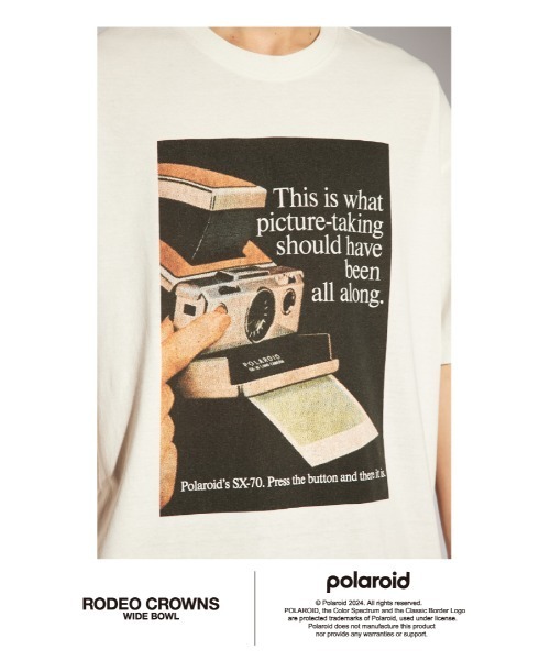 RODEO CROWNS WIDE BOWL(ロデオクラウンズワイドボウル)の「Polaroid フォトTシャツ(Tシャツ/カットソー・メンズ・ホワイト/ブラック・MEDIUM/LARGE)」の9枚目の写真