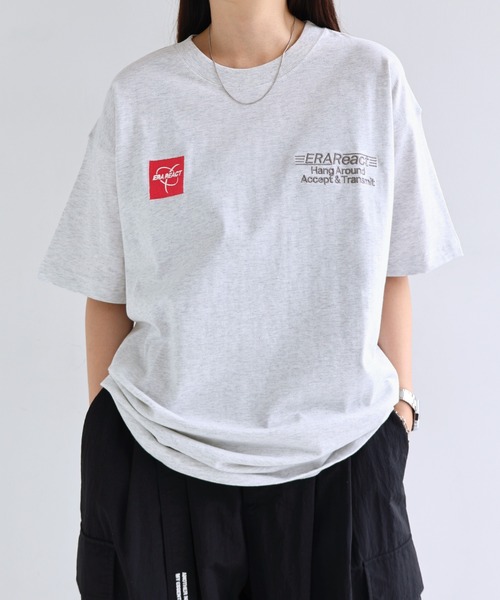 ANME(アンメ)の「ERAReactエンブロイダリーロゴ半袖Tシャツ(Tシャツ/カットソー・レディース・オートミール/ネイビー/オフホワイト/チャコールグレー・M/L/XL/XXL)」の1枚目の写真