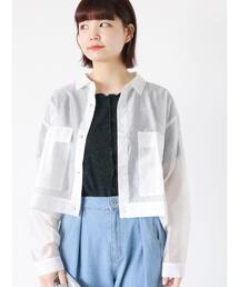 ehka sopo | シアーショート丈シャツ(シャツ/ブラウス)