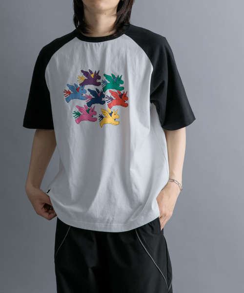SENSE OF PLACE by URBAN RESEARCH（センスオブプレイスバイアーバンリサーチ）の「『別注』SHUHEI KOKI×SENSE OF PLACE　ラグランTシャツ（Tシャツ/カットソー・メンズ・ホワイト/ライトブルー/ブラック・MEDIUM/LARGE）」の15枚目の写真
