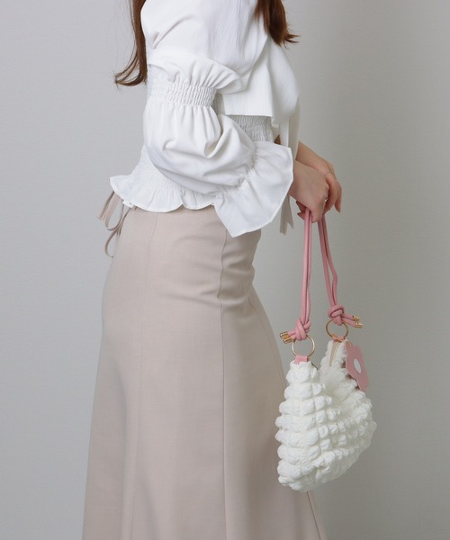 Lace Ladies(レースレディース)の「フラワー チャーム付き バイカラー ぽこぽこ 2WAY ショルダーバッグ(ショルダーバッグ・レディース・ブラック/ピンク/グリーン・FREE)」の15枚目の写真